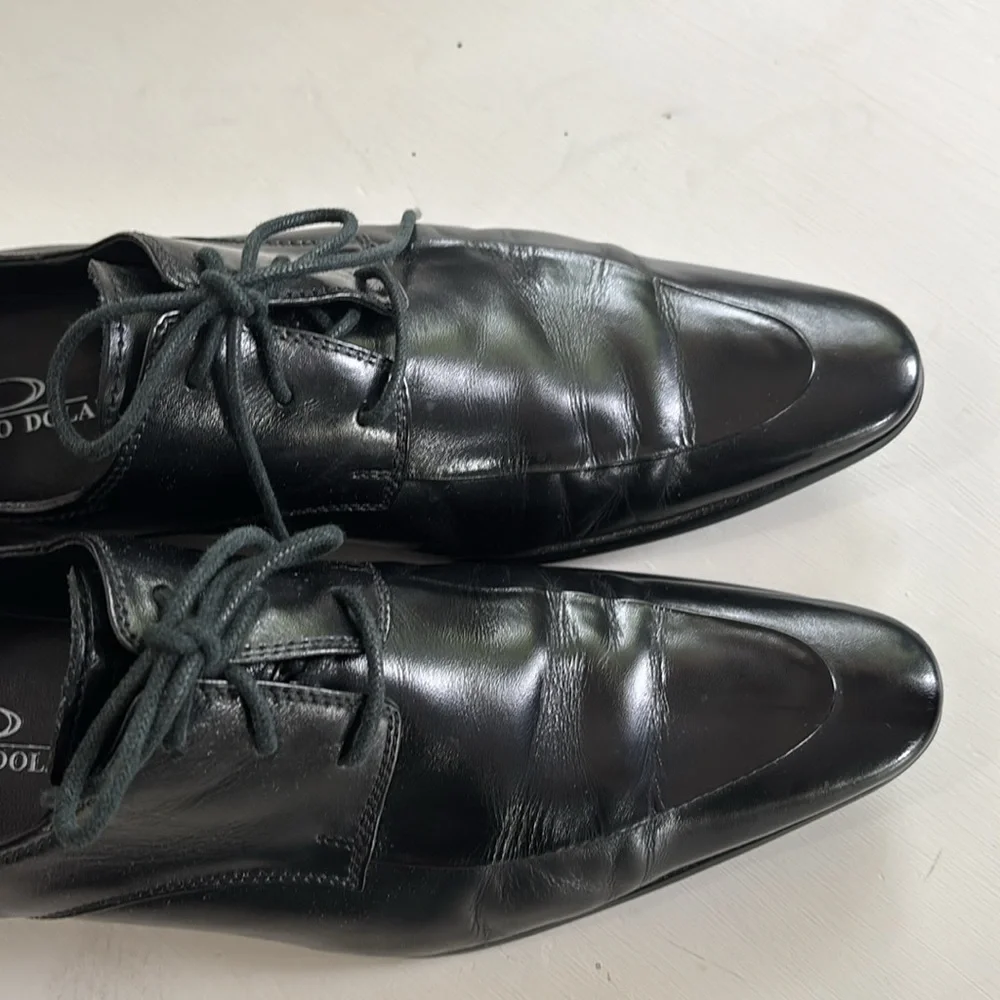 Ernesto‎ Dolani Black Leather Men's Oxford Dress Shoes Size EU38